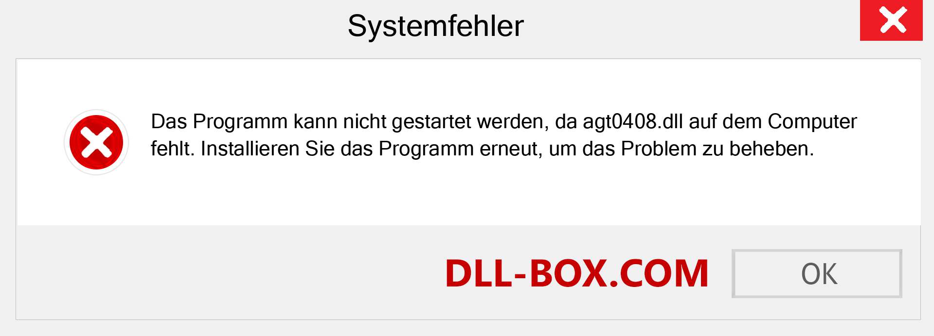 agt0408.dll-Datei fehlt?. Download für Windows 7, 8, 10 - Fix agt0408 dll Missing Error unter Windows, Fotos, Bildern